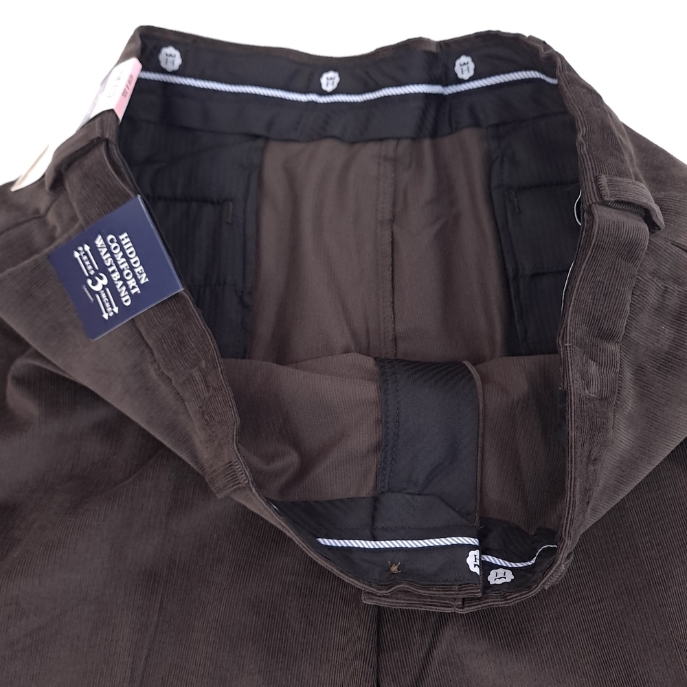 Haggar Mens Stretch Corduroy Pants Classic Fit Comfort Waist Brown Stretch 40x32 - Picture 6 of 8